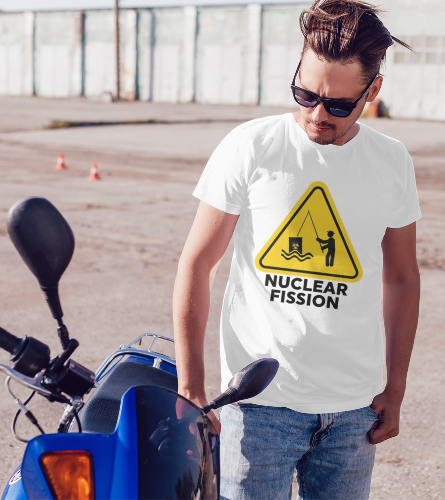 Gotfunny Nuclear Fission Hazard Sign Fishing T-Shirt