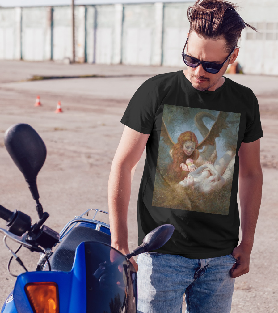 Lilith And Eve 1963 Apple Serpent Wings Mythical Encounter By Yuri Klapouh T-Shirt