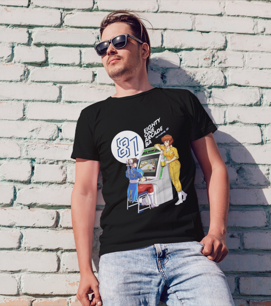 Eighty One Arcade Bar Harrisburg SD Jotego Retro Game Characters T-Shirt
