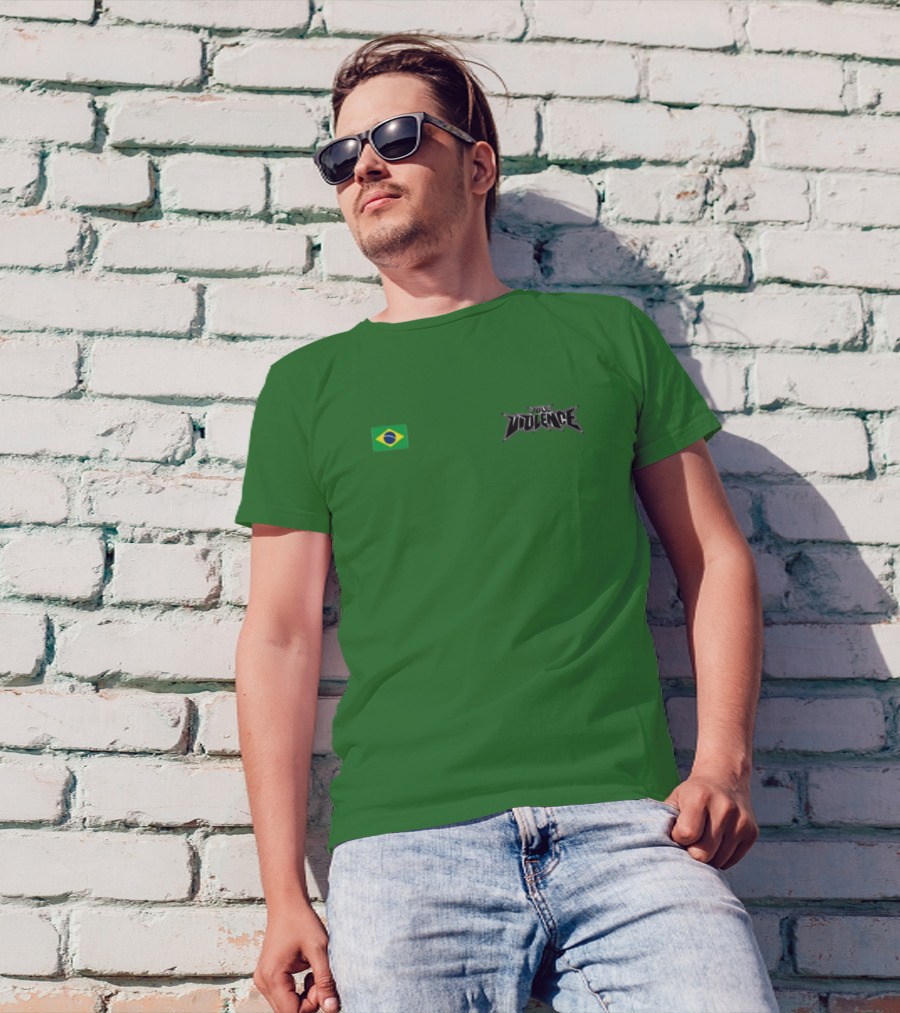 Full Violence Brazil Flag Jailton Almeida T-Shirt