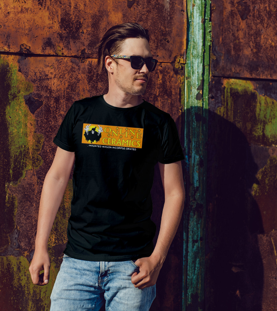 ONLINE CERAMICS HAUNTED WAGON INCORPSE-ORATED T-Shirt