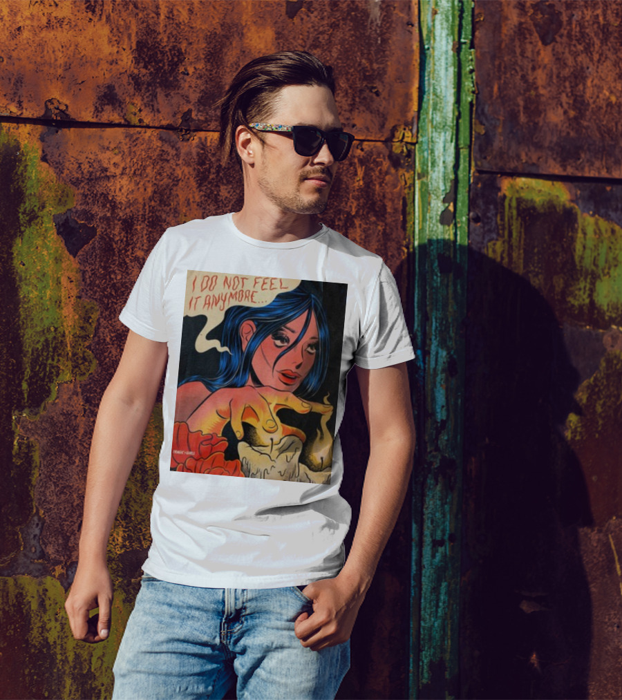 Tragicgirlsco I Do Not Feel It Anymore Blue-Haired Woman With Candles And Roses T-Shirt