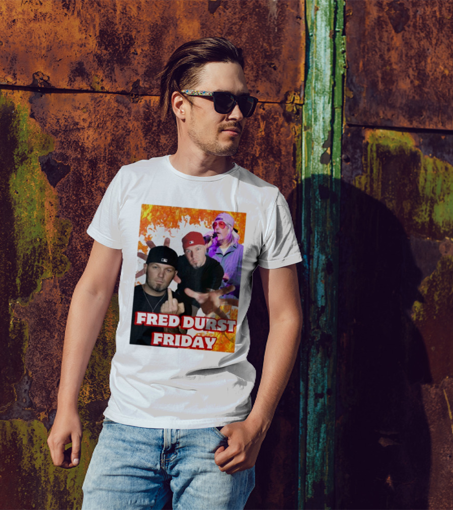 Fred Durst Friday Cringeytees Fire Background T-Shirt
