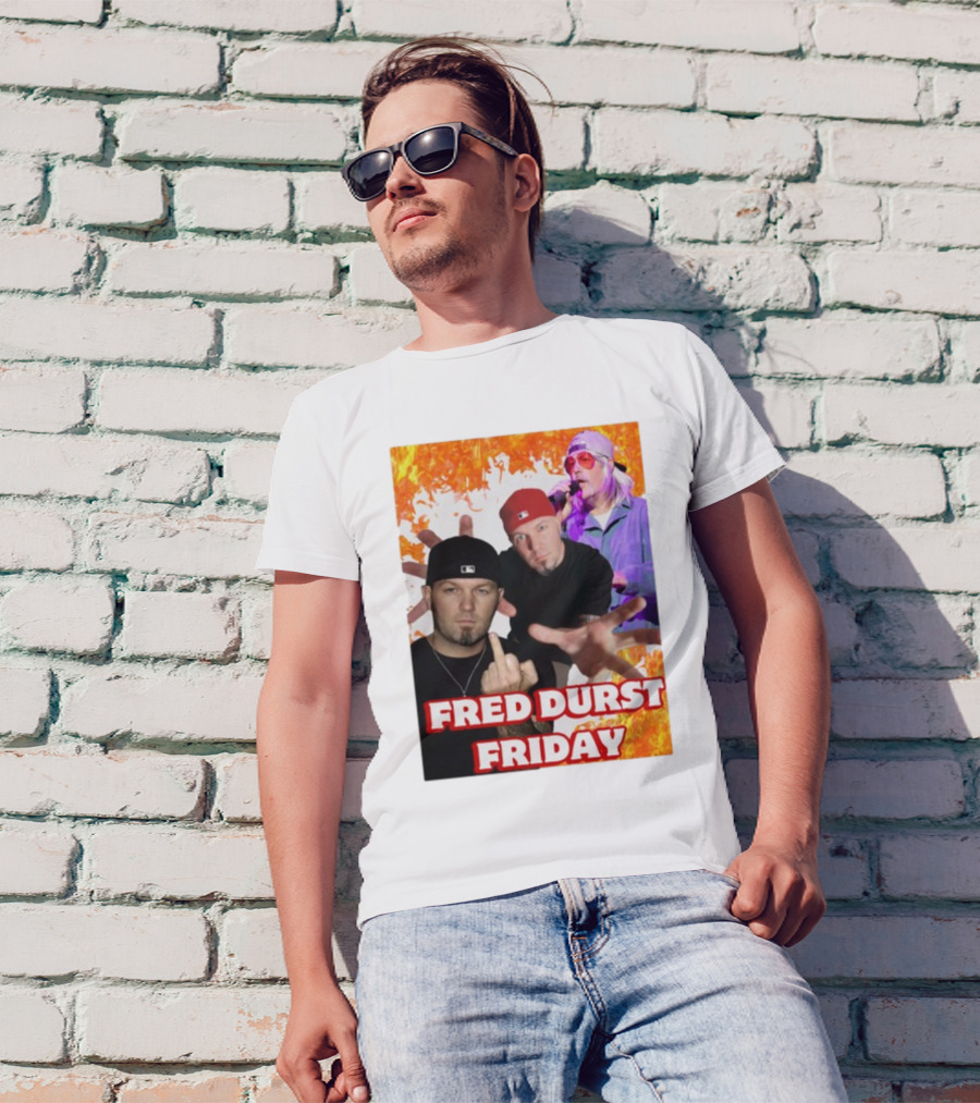 Fred Durst Friday Cringeytees Fire Background T-Shirt
