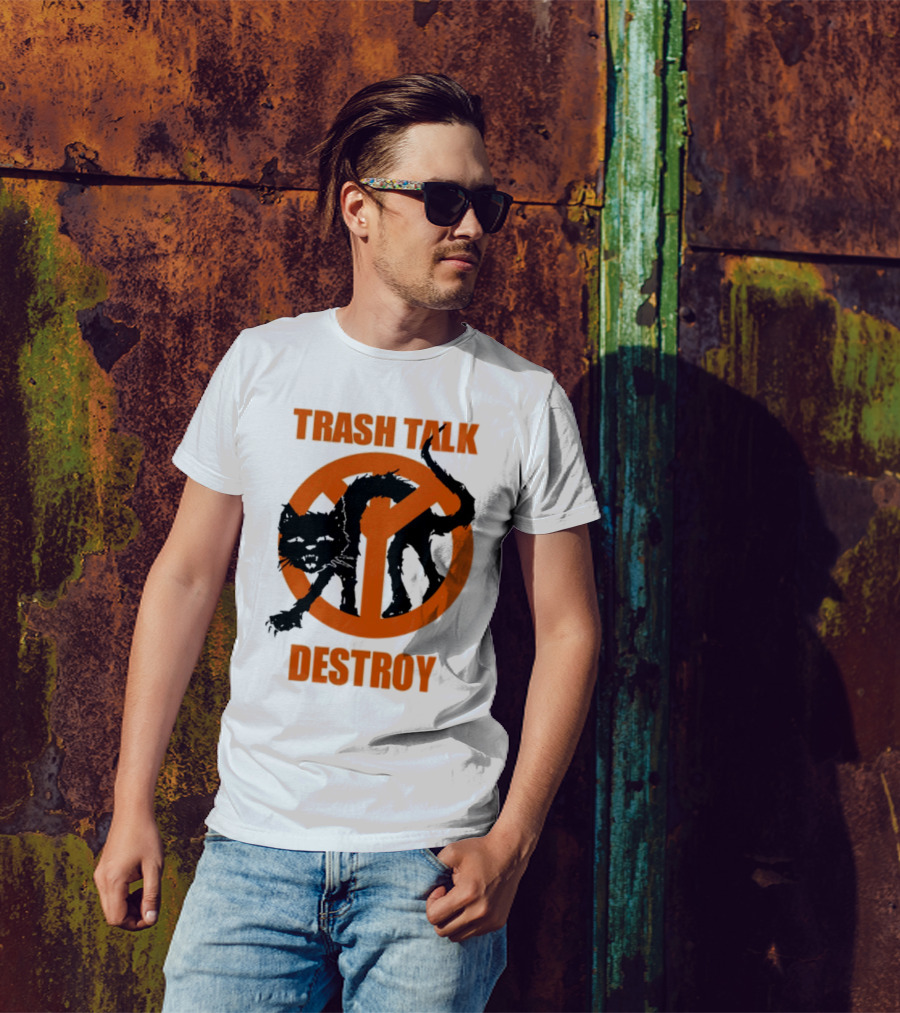 Trash Talk Destroy Cat Peace T-Shirt