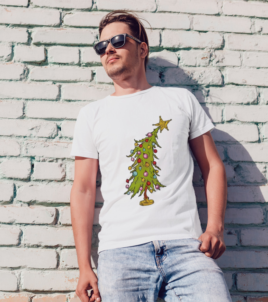 Whimsical Whoville Christmas Tree With Colorful Ornaments And Star Topper T-Shirt