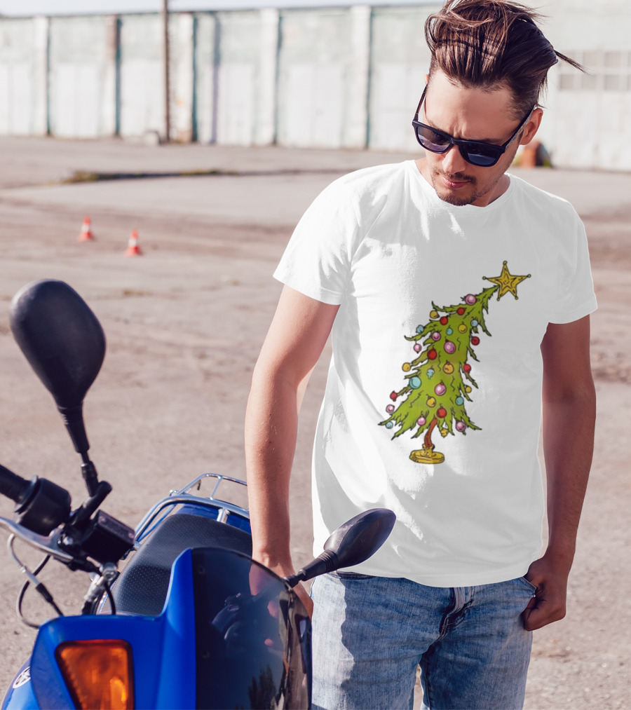 Whimsical Whoville Christmas Tree With Colorful Ornaments And Star Topper T-Shirt