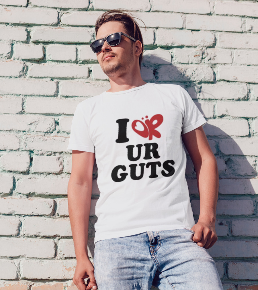 I Love Your Guts Text With Red Heart T-Shirt