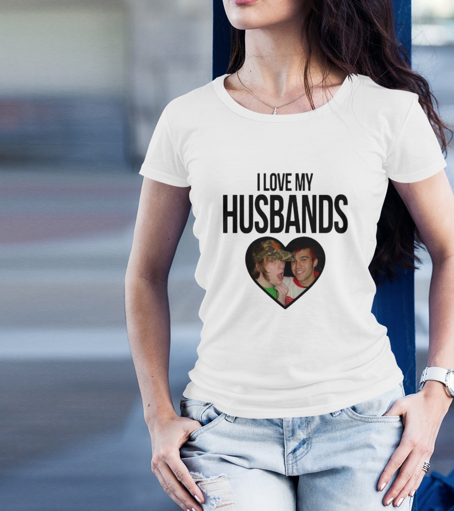 I Love My Husbands Pete Wentz Patrick Stump Heart Image T-Shirt