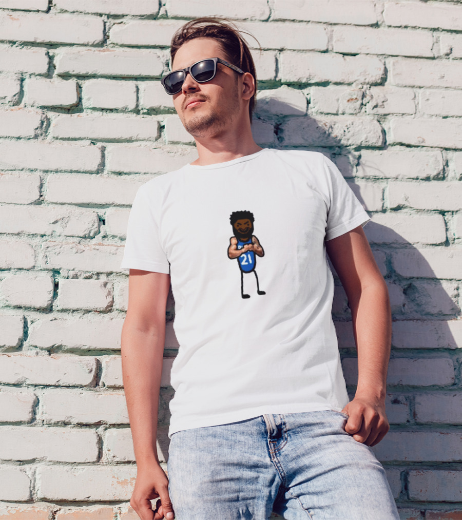 Joel Embeast Mode Cartoon 21 Blue Jersey T-Shirt