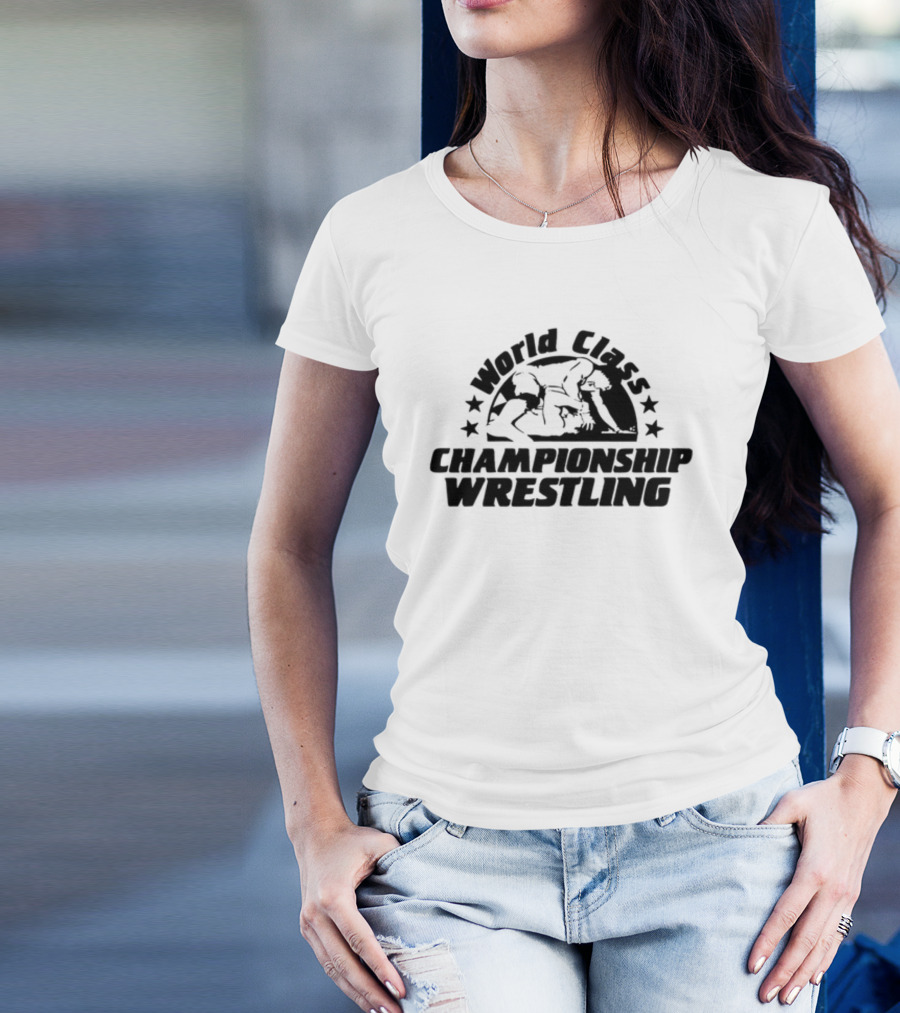 World Class Championship Wrestling Stars Iconic Grappling Scene T-Shirt