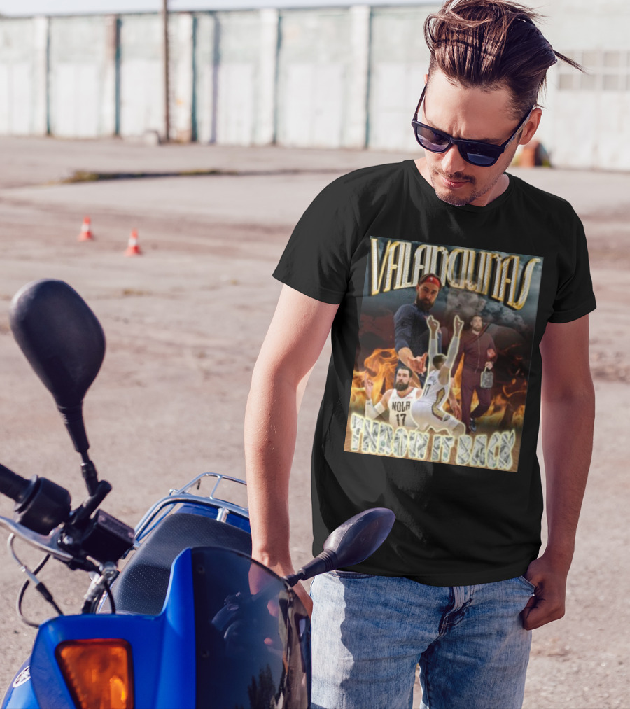 Valanciunas Throw It Back NOLA 17 Basketball Flames T-Shirt
