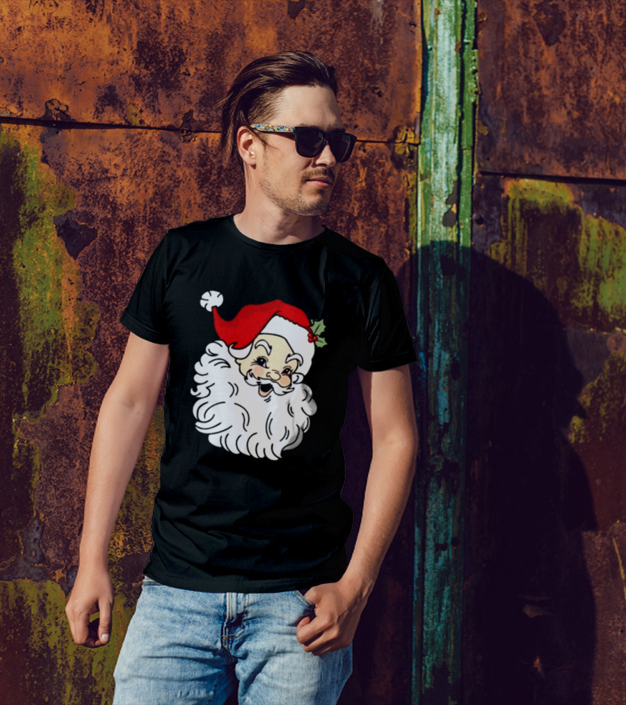 Retro Santa Christmas Holly Jolly Icon 3 4 T-Shirt