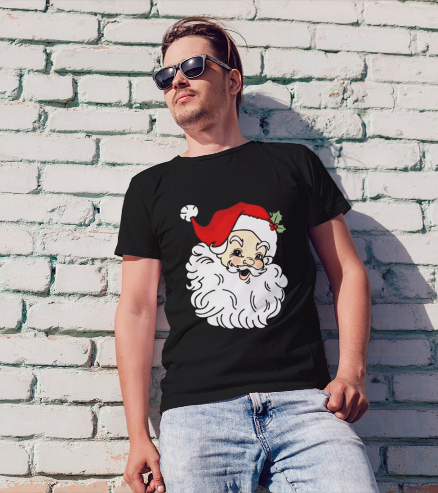 Retro Santa Christmas Holly Jolly Icon 3 4 T-Shirt