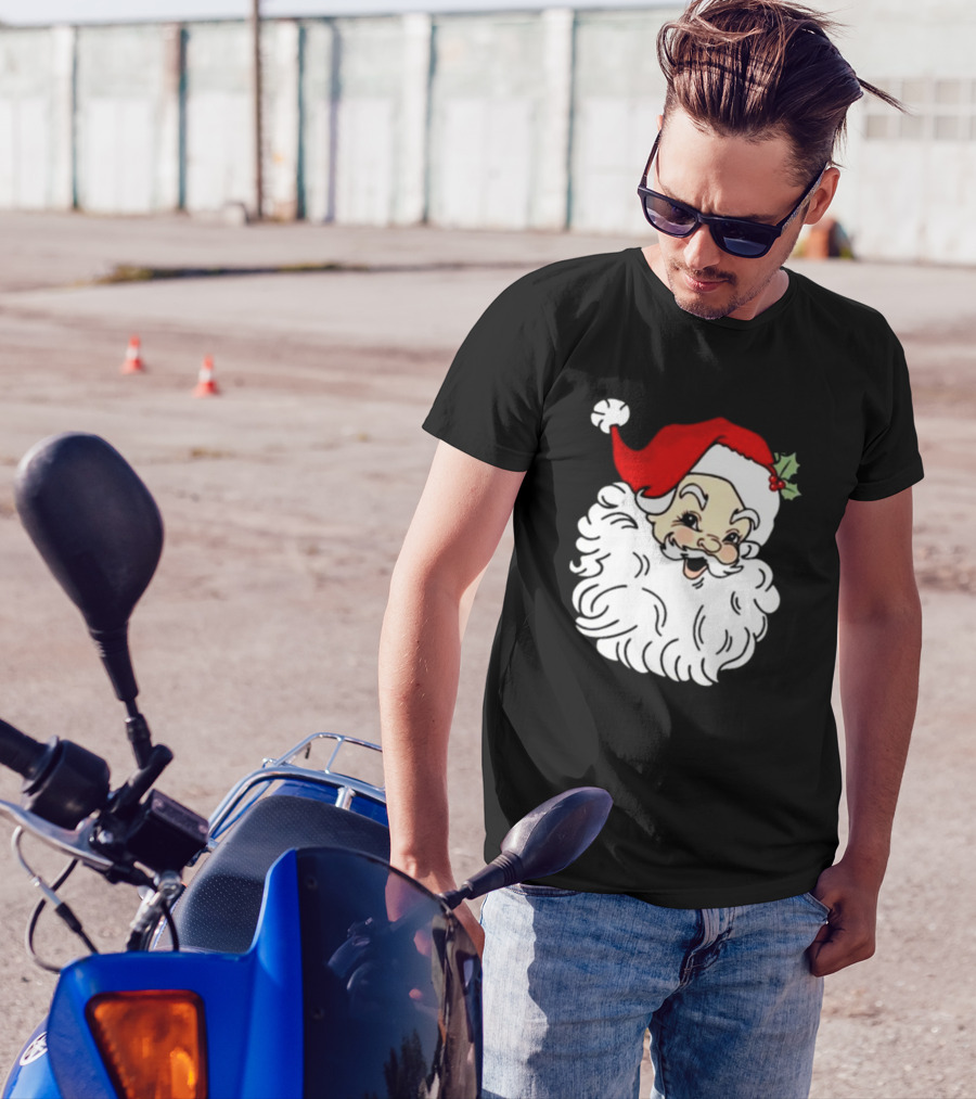 Retro Santa Christmas Holly Jolly Icon 3 4 T-Shirt