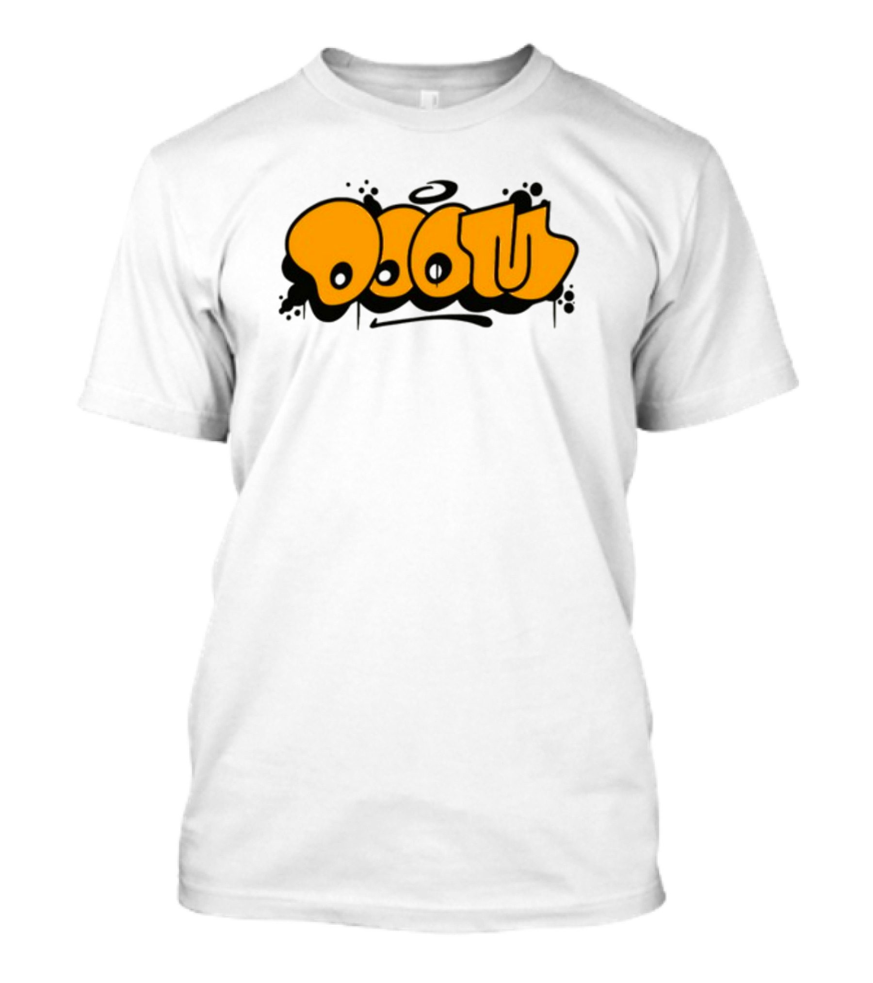Gasdrawls Doom Throw Black And Gold Bubble Lettering T-Shirt