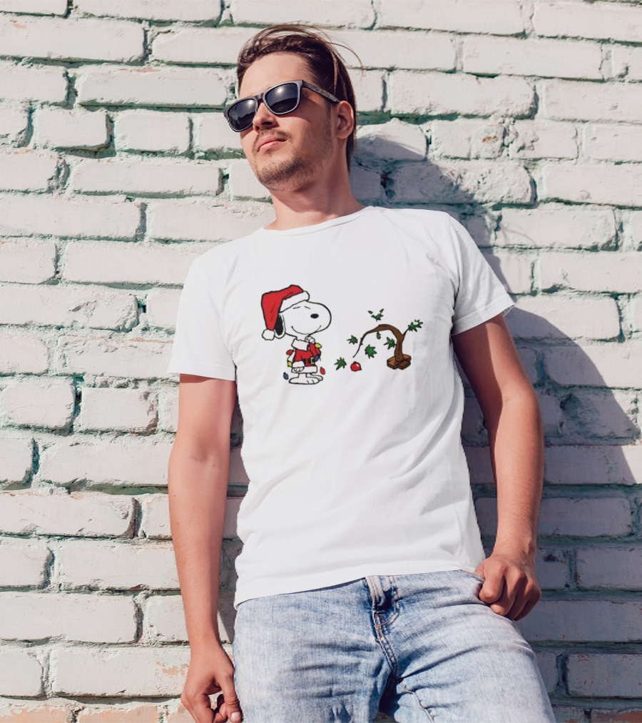 Snoopy Santa Christmas Tree Merry Christmas T-Shirt