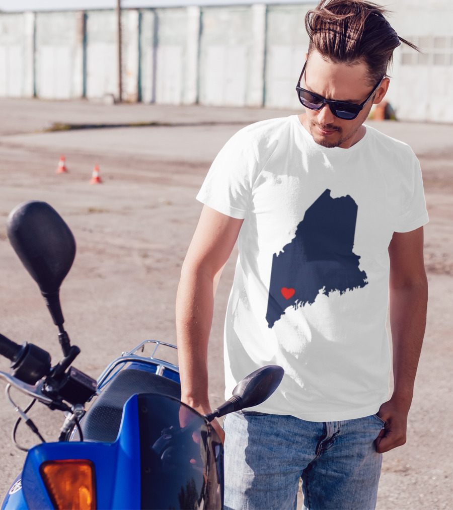 Lewiston Strong Maine Heart Map T-Shirt