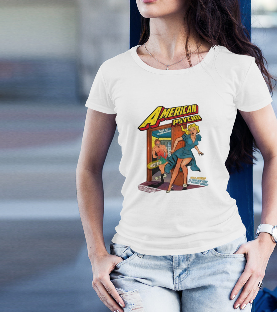 American Psycho Comic Style Chase Vintage T-Shirt