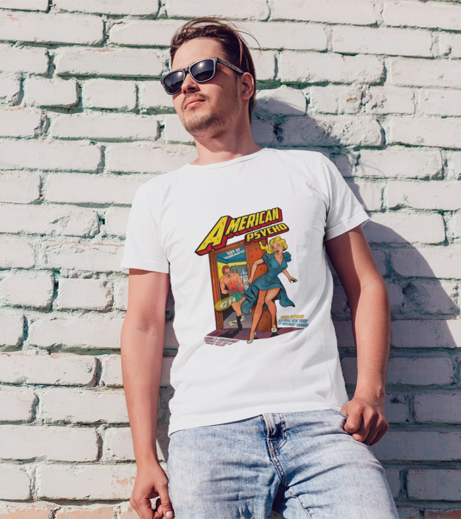 American Psycho Comic Style Chase Vintage T-Shirt