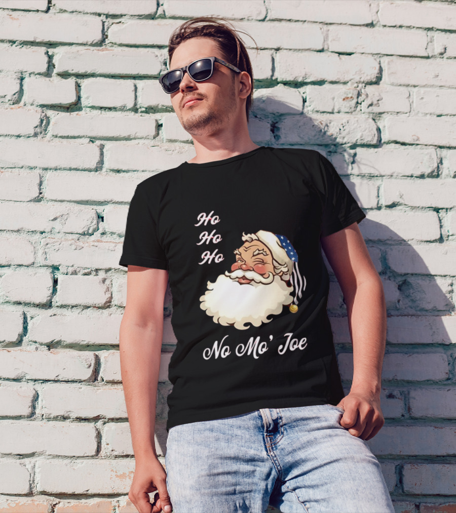 Ho Ho Ho No Mo’ Joe Patriotic Santa Hat Winking Santa T-Shirt
