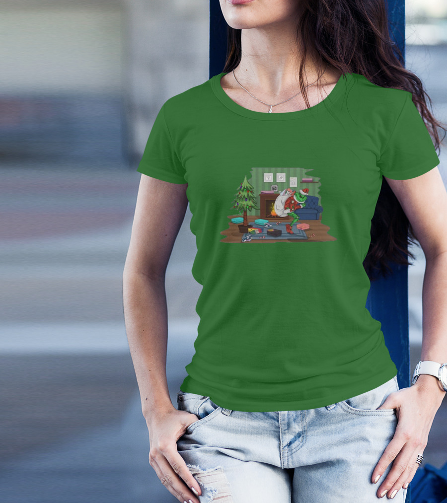 How The Grinch Stole Sneakers Stealing Colorful Boxes By Christmas Tree T-Shirt