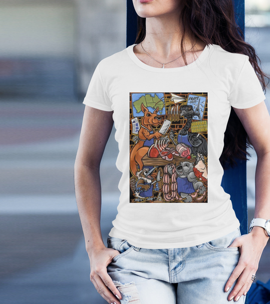Sigh13 Paris 2025 Support Your Local Butcher WBC Wildlife Butcher Crew T-Shirt