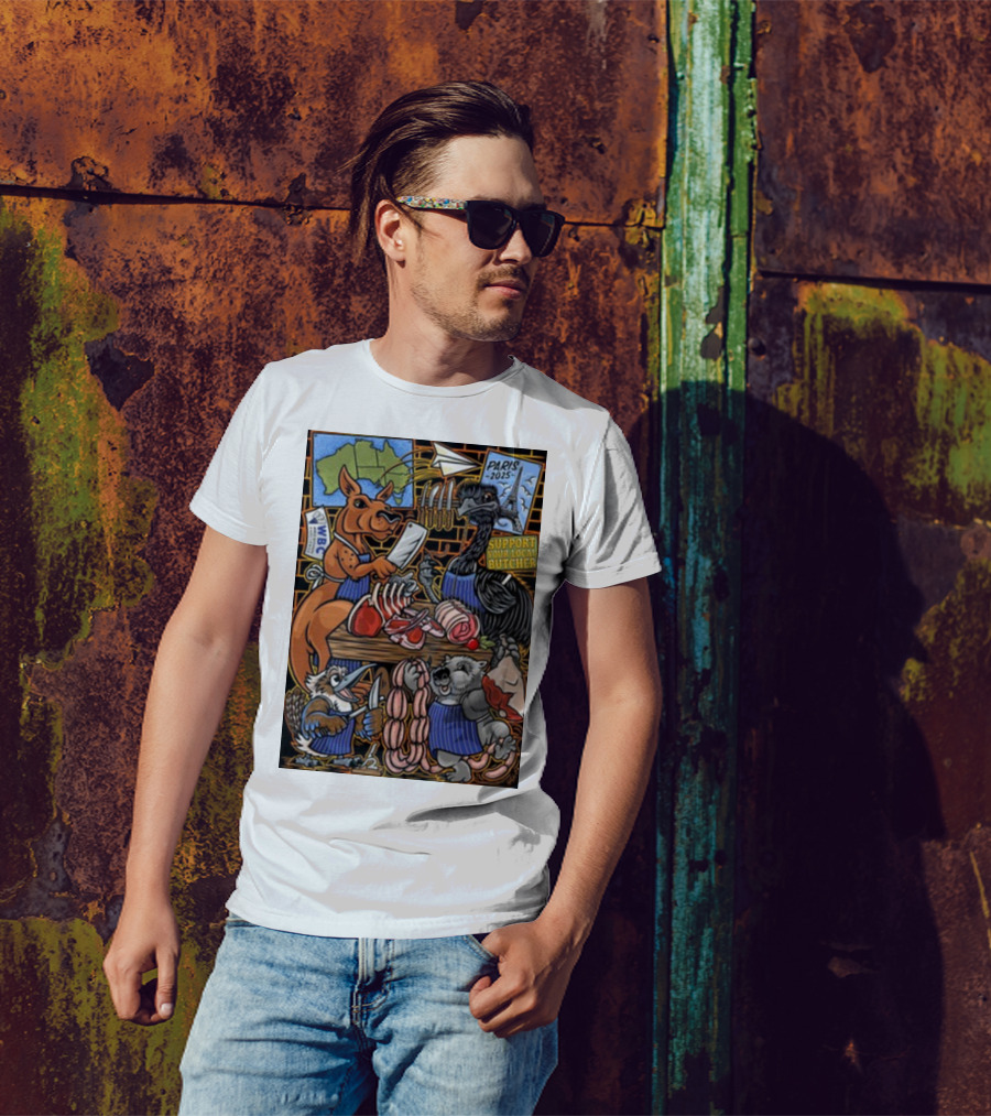 Sigh13 Paris 2025 Support Your Local Butcher WBC Wildlife Butcher Crew T-Shirt