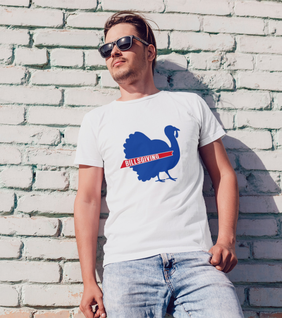Billsgiving Turkey With Blue And Red T-Shirt