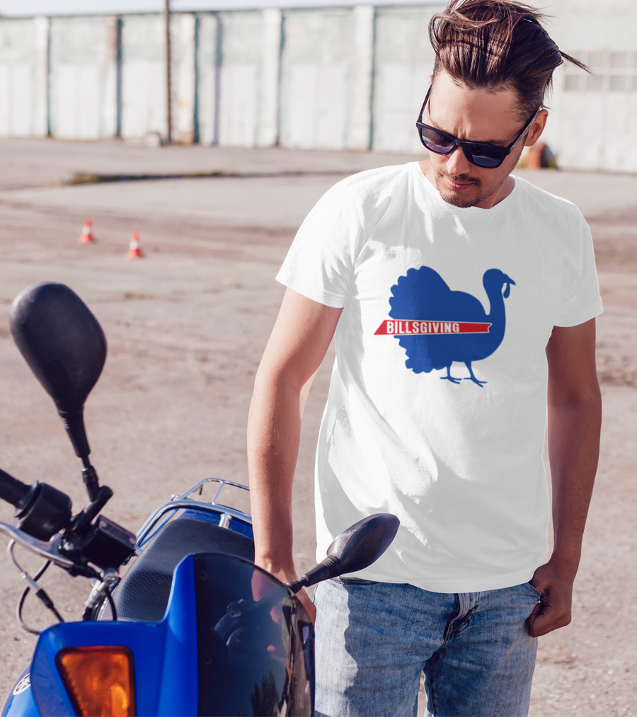 Billsgiving Turkey With Blue And Red T-Shirt