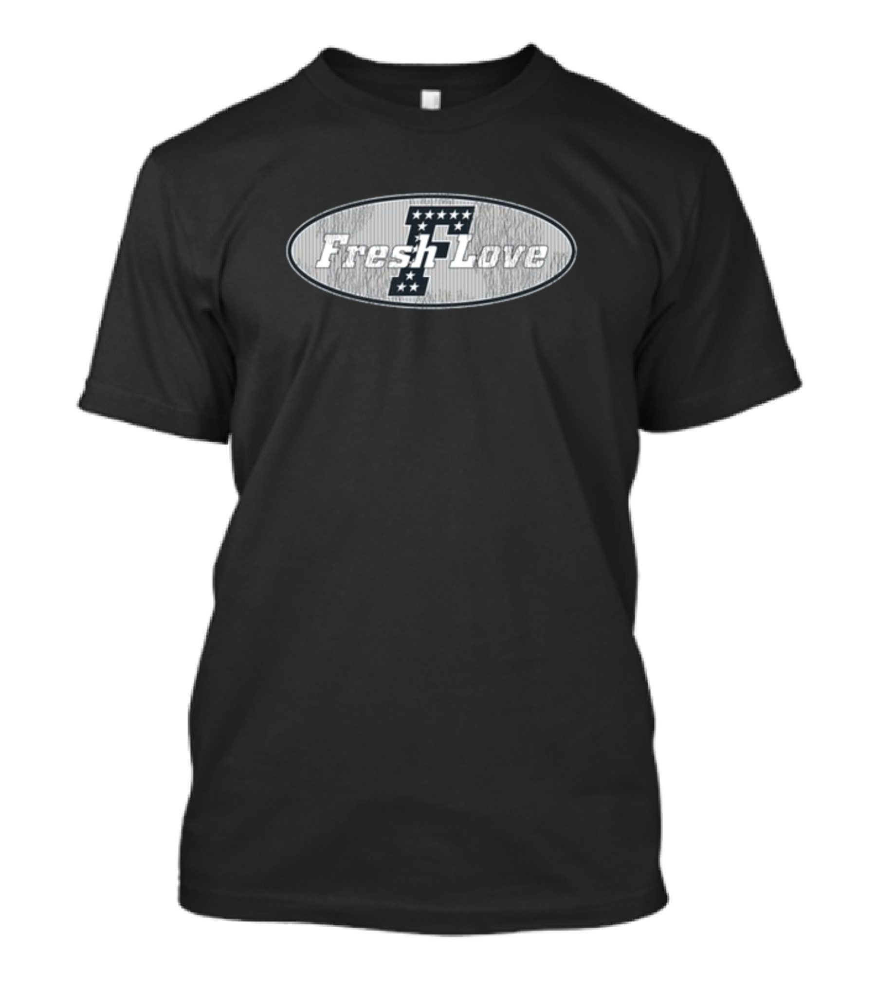 Fresh Love Vintage Stars Oval With Letter F And Stars T-Shirt