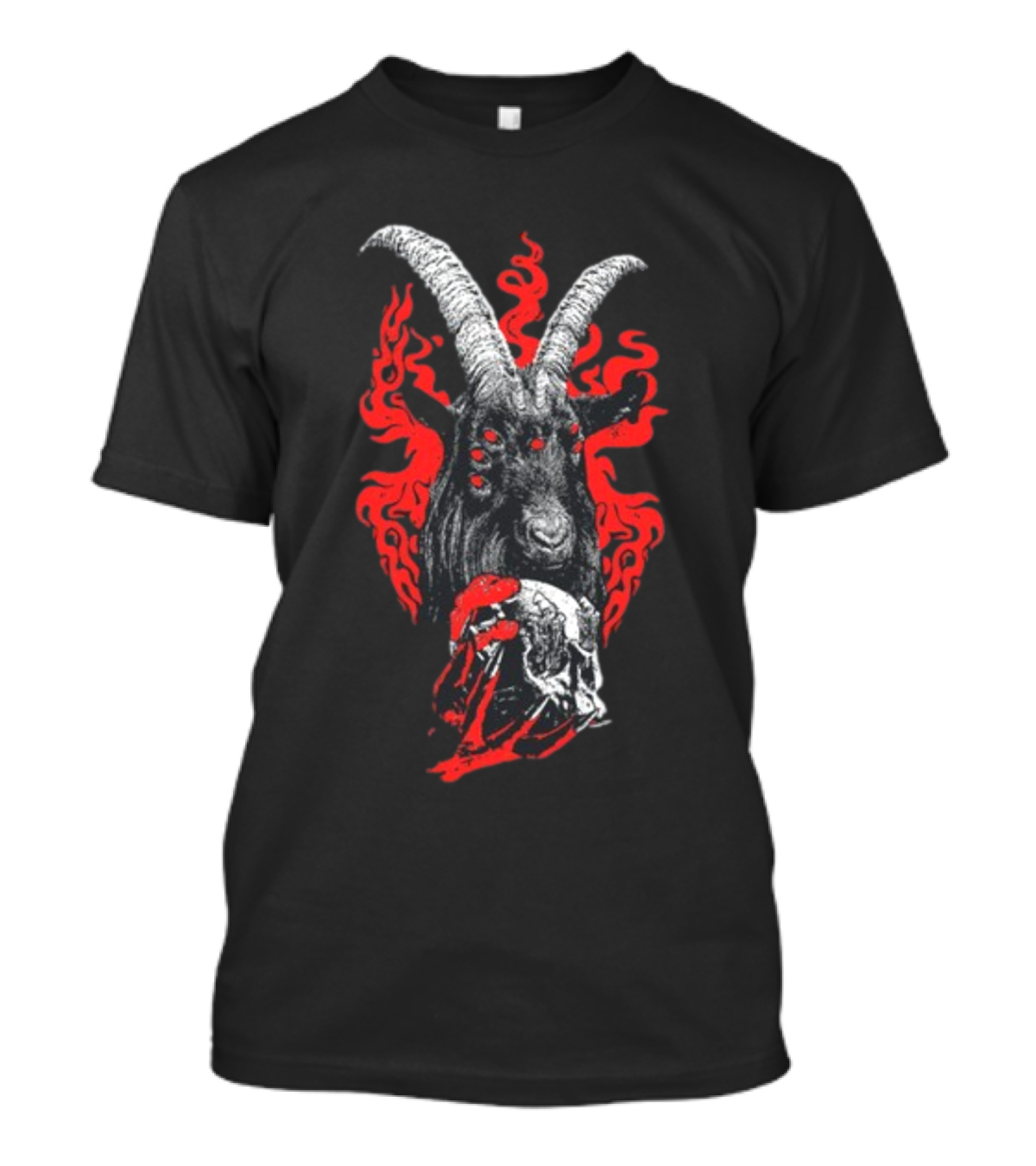 Blackcraft Cult Baphomet Goat Devil Hexed Hooves Red Flames T-Shirt