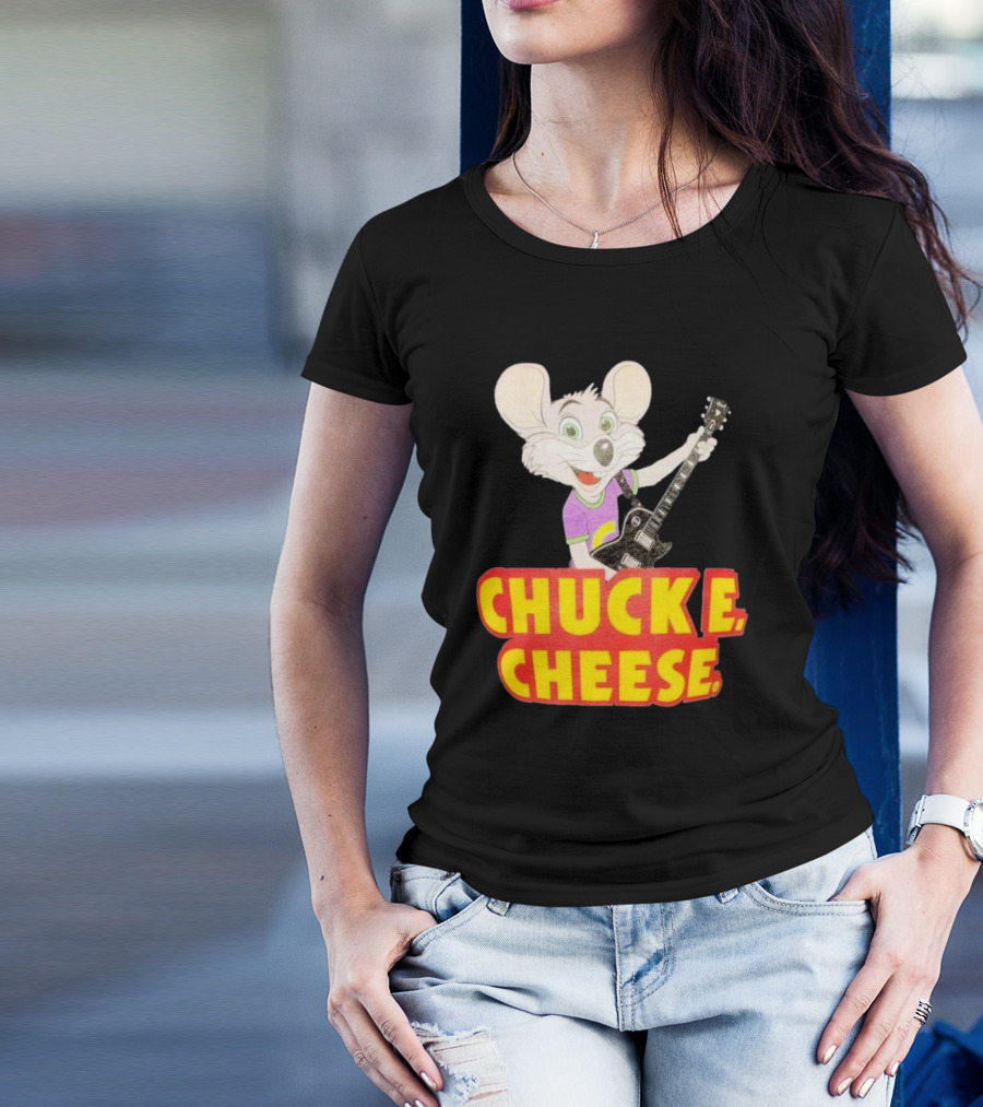 Chuck E Cheese Logo Rat With Guitar T-Shirt