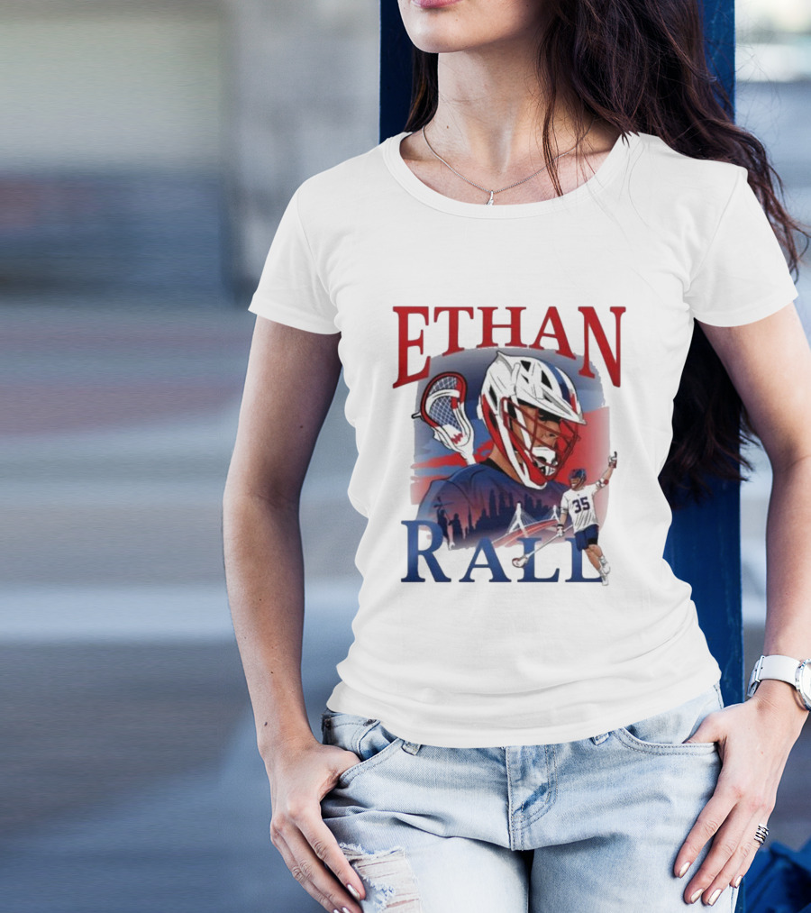 Ethan Rall Lacrosse Helmet Player Illustration 35 T-Shirt