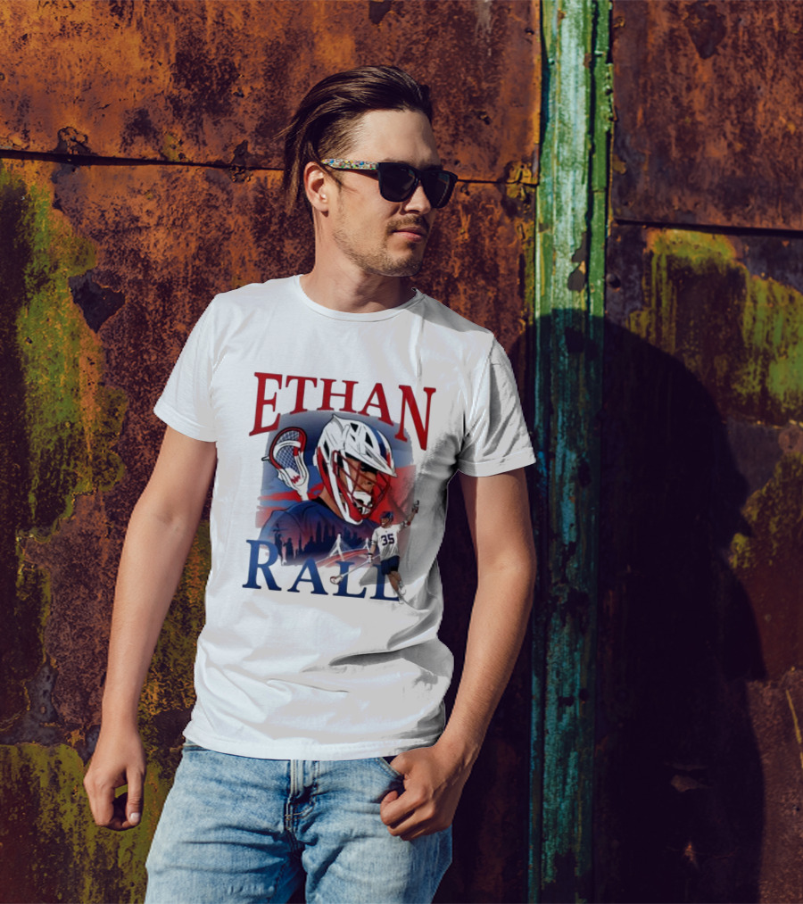 Ethan Rall Lacrosse Helmet Player Illustration 35 T-Shirt