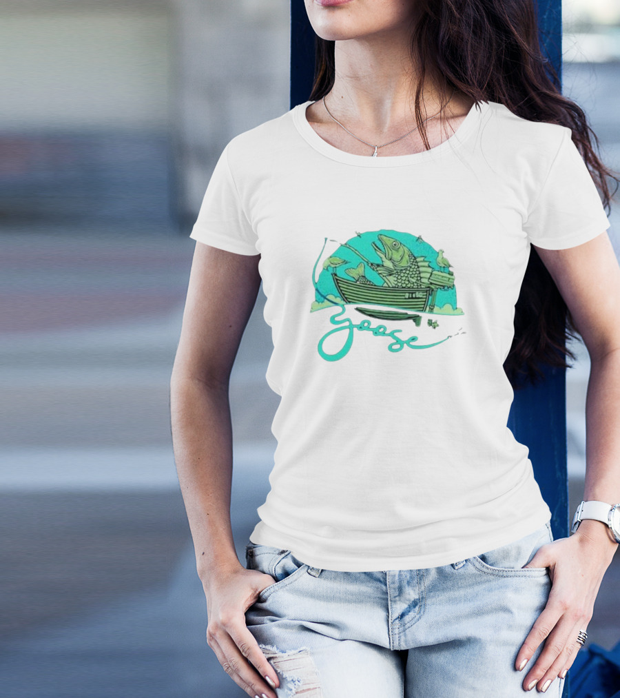 Goose June 16 2024 Cleveland Jacobs Pavilion Concert Big Fish Boat And Bird T-Shirt