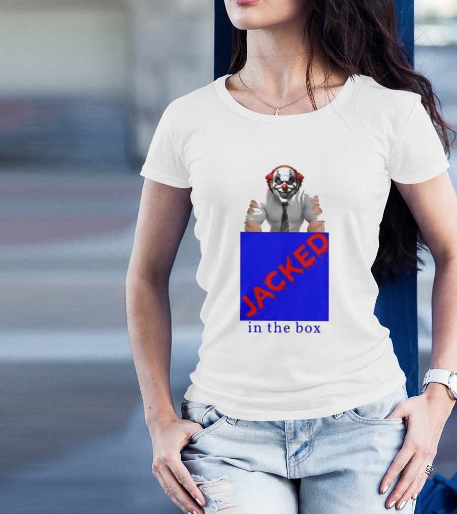 JACKED In The Box Clown Concept With Red-Blue Contrast T-Shirt