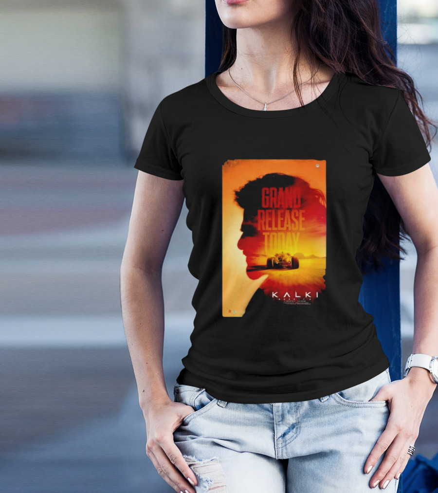 Grand Release Today Kalki Silhouette And Racing Car T-Shirt