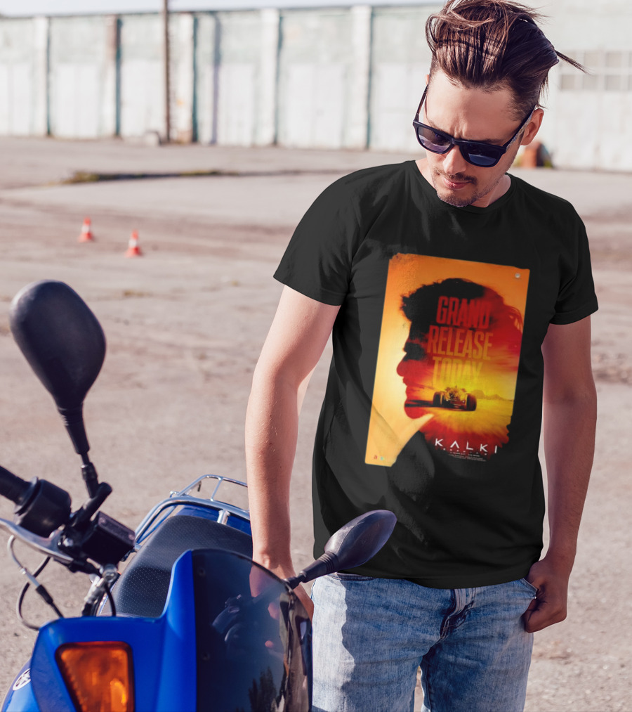 Grand Release Today Kalki Silhouette And Racing Car T-Shirt