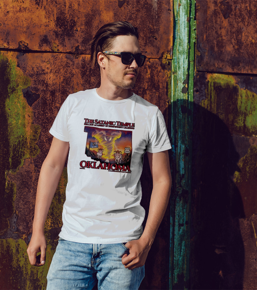 The Satanic Temple Campaign Oklahoma Route 666 Tornado Goats T-Shirt