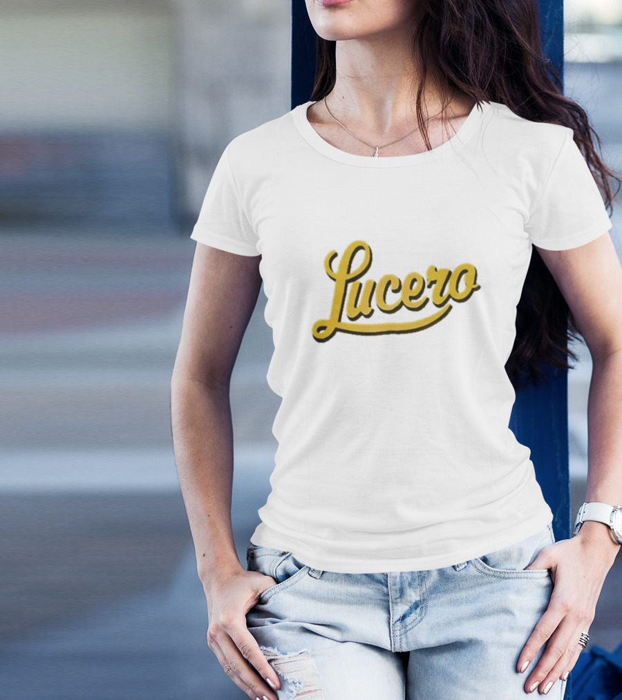 Lucero Script Logo Baseball T-Shirt