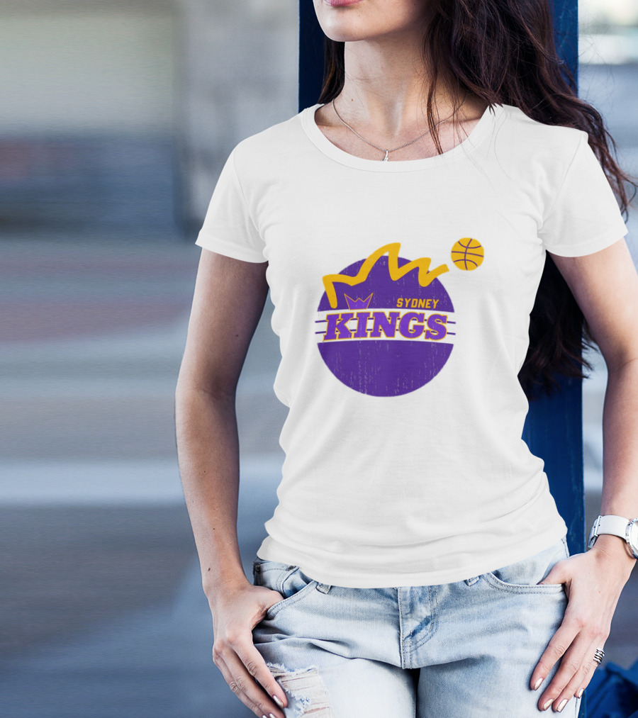 NBL Store Sydney Kings 22-23 Heritage Purple Basketball Logo Crown T-Shirt