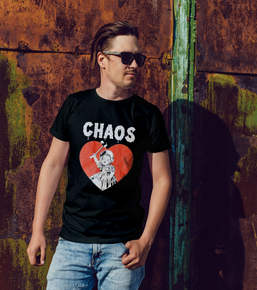 Chaos Heart With Girl Holding Bat T-Shirt