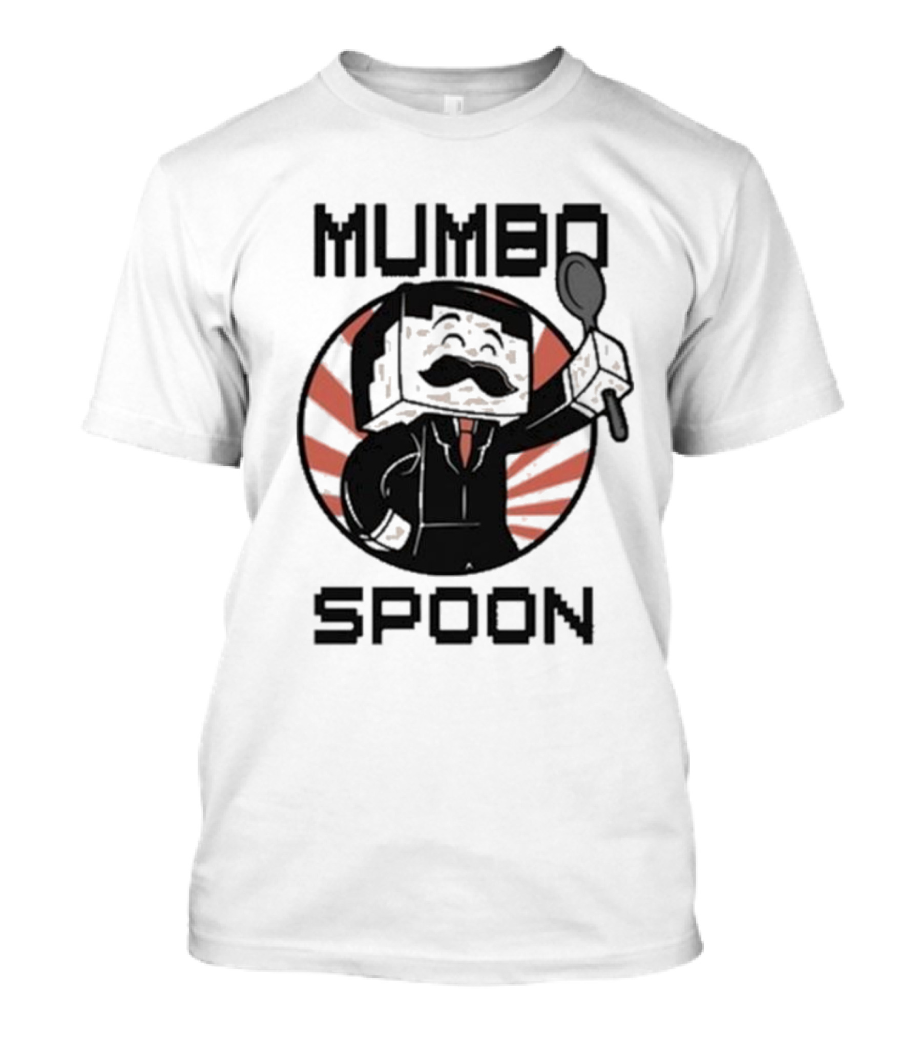 Mumbo Jumbo Spoon Minecraft Character 2024 Retro Mustache Pixel T-Shirt
