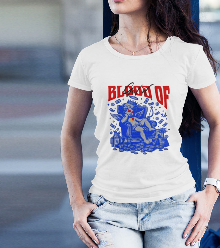 Blood Of Gold Angel On Throne Surrounded By Money T-Shirt
