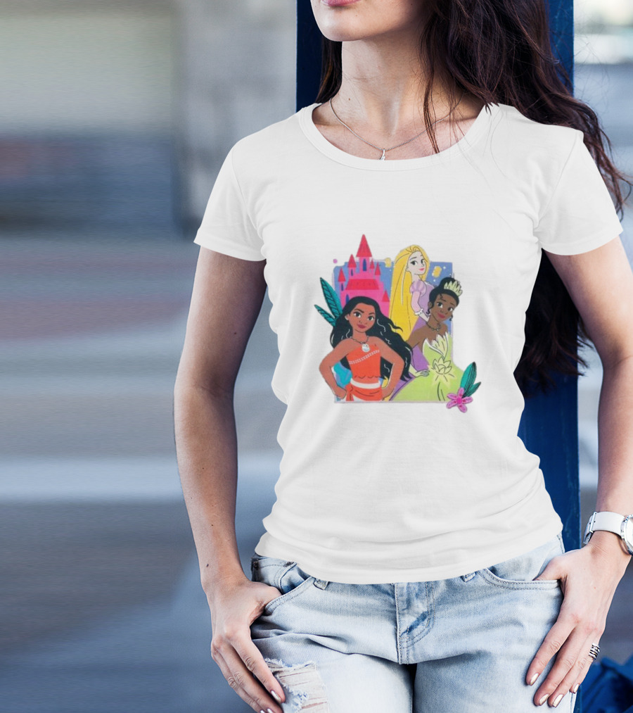 Disney Princess 2024 Moana Rapunzel Tiana T-Shirt