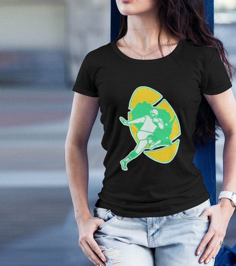 Green Bay Packers Alt Logo 1956 Retro Football Player Emblem T-Shirt