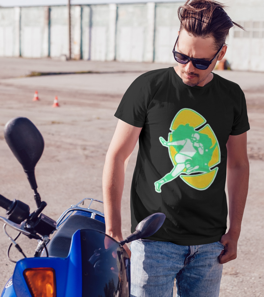 Green Bay Packers Alt Logo 1956 Retro Football Player Emblem T-Shirt