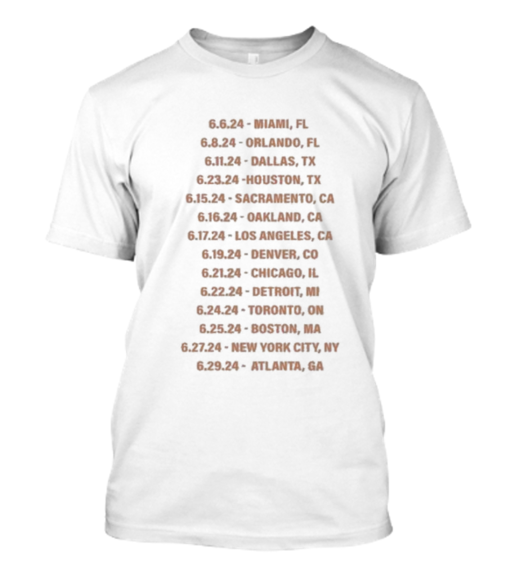 Concrete Boys Tour White 2024 Miami New York Toronto Chicago Houston Dates T-Shirt