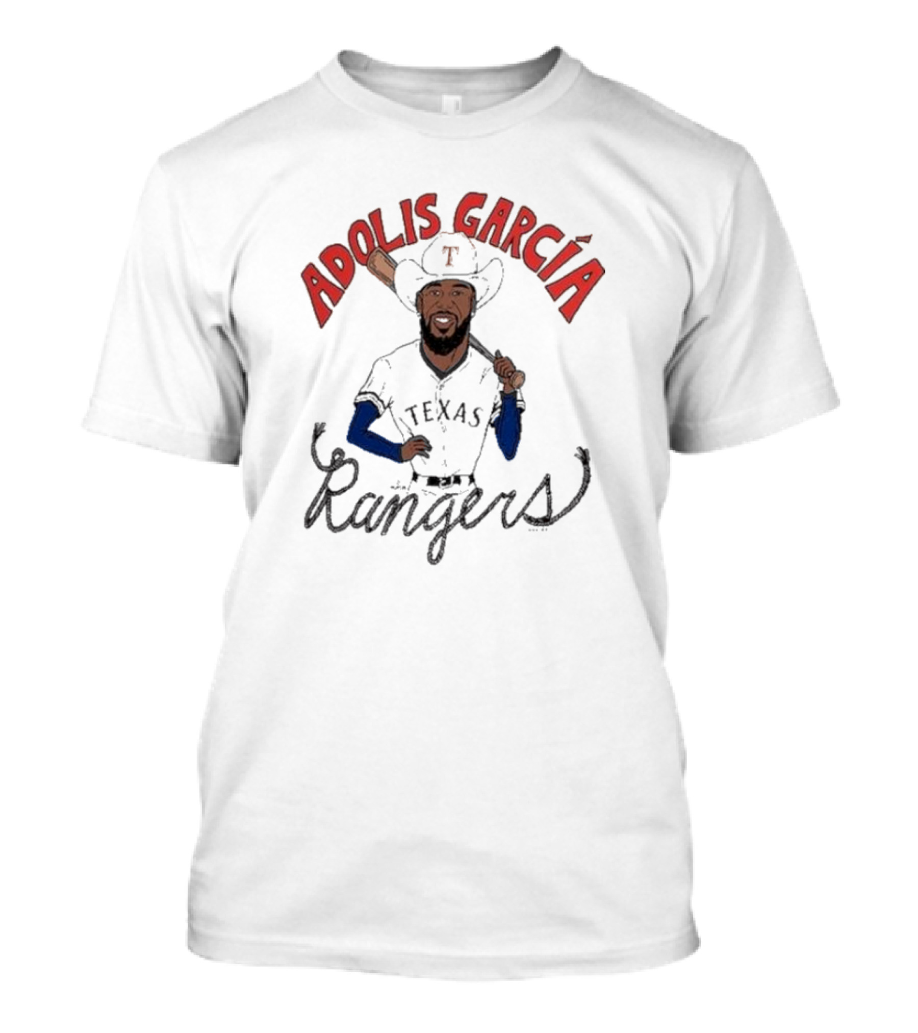 Adolis García Texas Rangers Cowboy Caricature Player T-Shirt